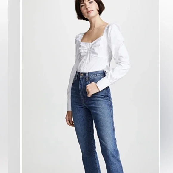 Veronica Beard Frankie Top Puff Shoulders button down - Picture 2 of 4